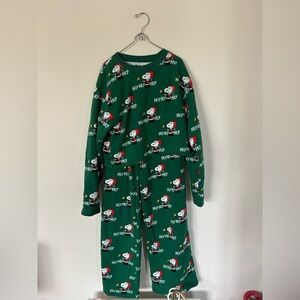 AMERICAN EAGLE fleece PJ set - Peanuts Snoopy Green Size Small